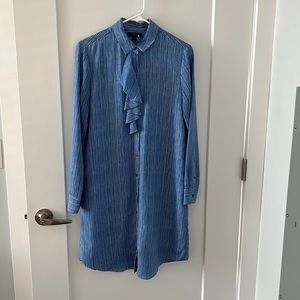 Banana Repubic Long Sleeve Ruffle Shirt Dress